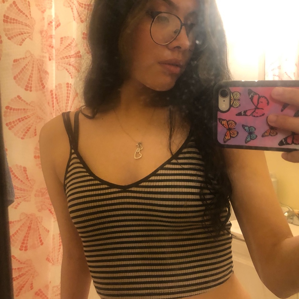 Cropped striped top